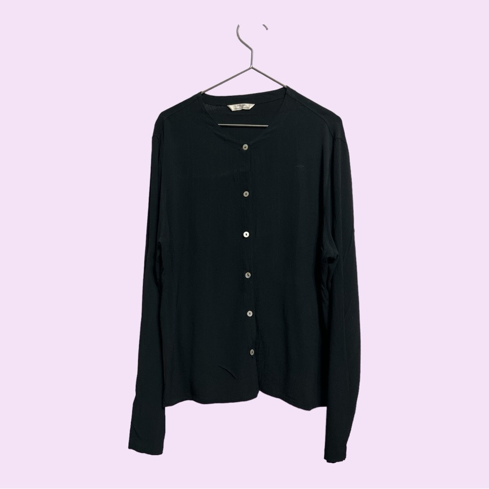 St. Michael from Marks & Spencer Sheer Long Sleeve Black Light Sweater UK12/US8